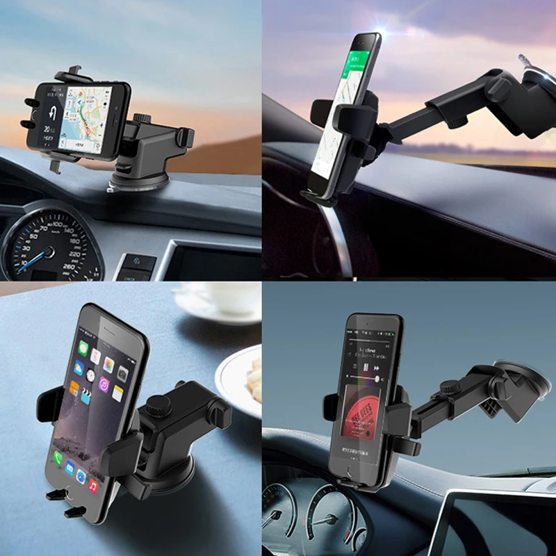 
car dashboard windshield mount flexible suction phone holder mobile tablet car holder 