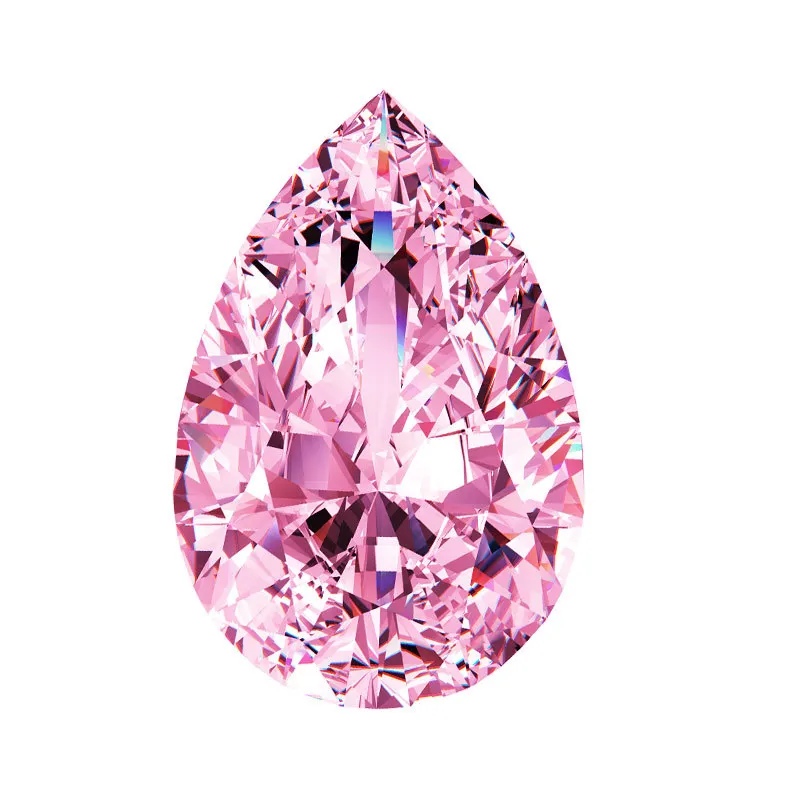 

Wholesale 1ct 1.5ct 2ct 3ct 5ct diamond pear cut pink created moissanite light pink moissanite loose gem pink color