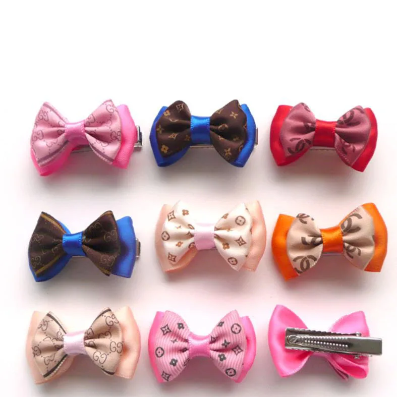 

Handmade Designer Letter Pet Hair Accessories Cat Puppy Dog Bow Hairpin, Multi color