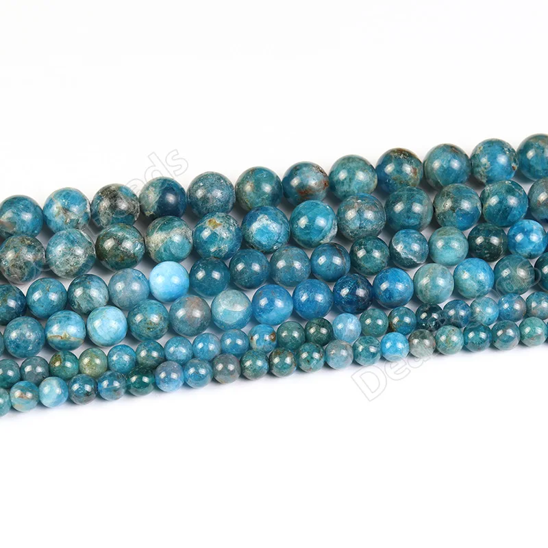 Factory Direct Natural Blue Neon Apatite Round Beads Gemstone Gem Apatite Loose Bead 6mm 8mm 10mm