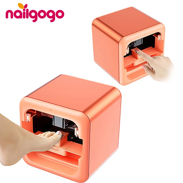 

Nailgogo Digital Electric Impresora de Unas de Los Pies Fashion Magic Gel Polish Auto 3D Finger and Toe 2in1 Printer, Orange