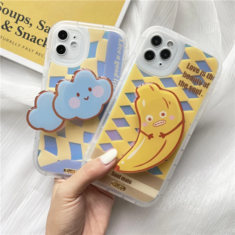 

Creative Shaped Cloud Acrylic Phone Holder Eject Phone Grip Mobile Phone Socket With Custom LOGO, Black / white / custom