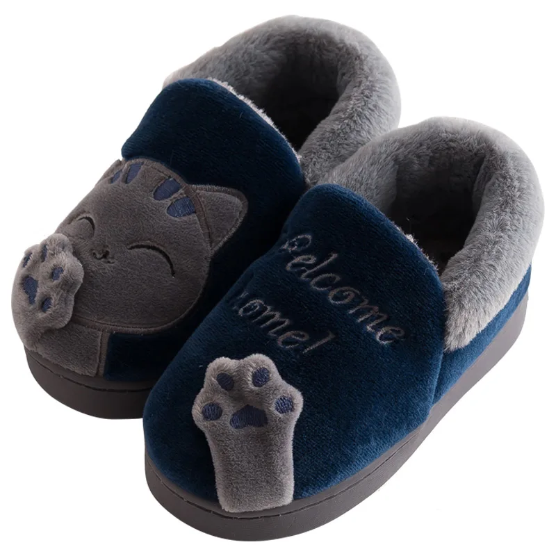 

2021 Anti-Slippery High Quality Thermal Cartoon Cute House Winter Kids Children's winter slides slippers Shoes boys girls