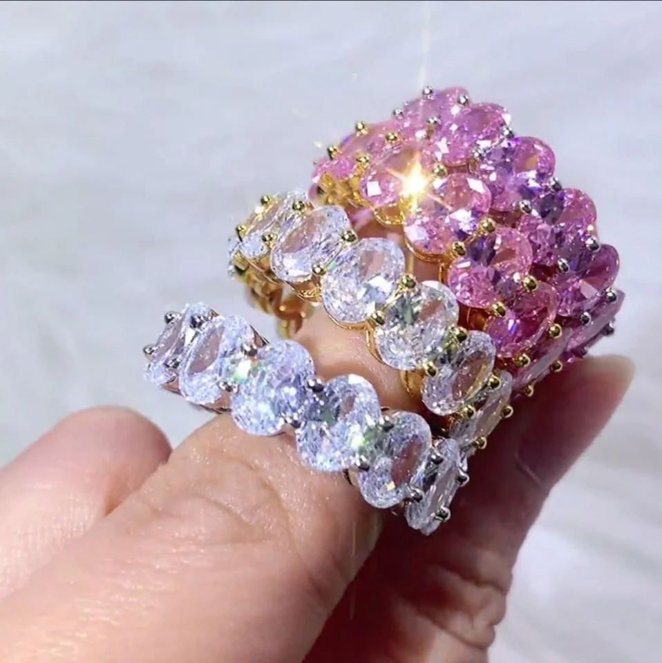 

Luxury Women Jewelry Shiny Cubic Zirconia Diamond Rings for Wedding