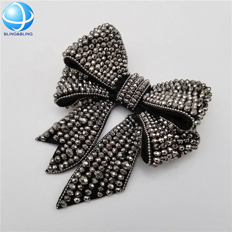 

Rhinestone Crystal Wedding Bridal Black Bowknot Shoe Clips Shoe Buckle Shoe Decorations