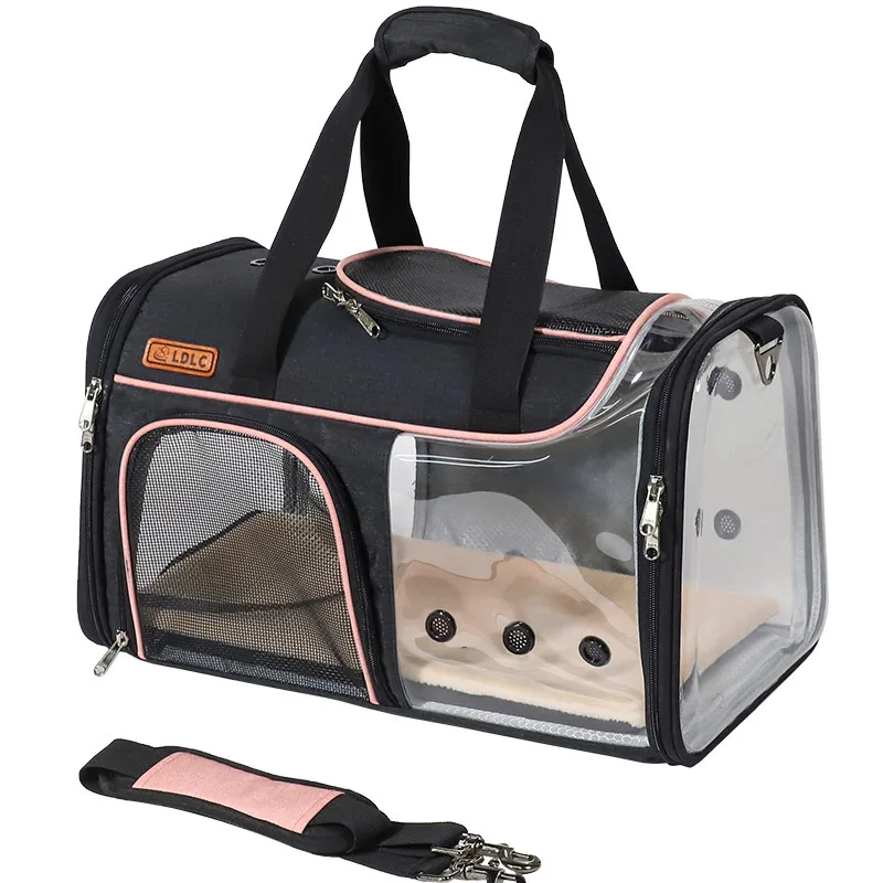 

Pet Cat Carrier Bags Transparent Puppy Dogs Shoulder Bag Foldable Small Animals Transport Carrying Handbag Pet Supplies, As picture or on your requirement
