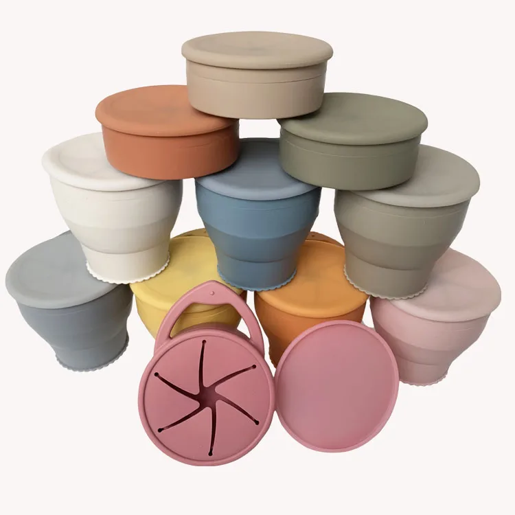 

toddler silicone foldable snack cup or kids