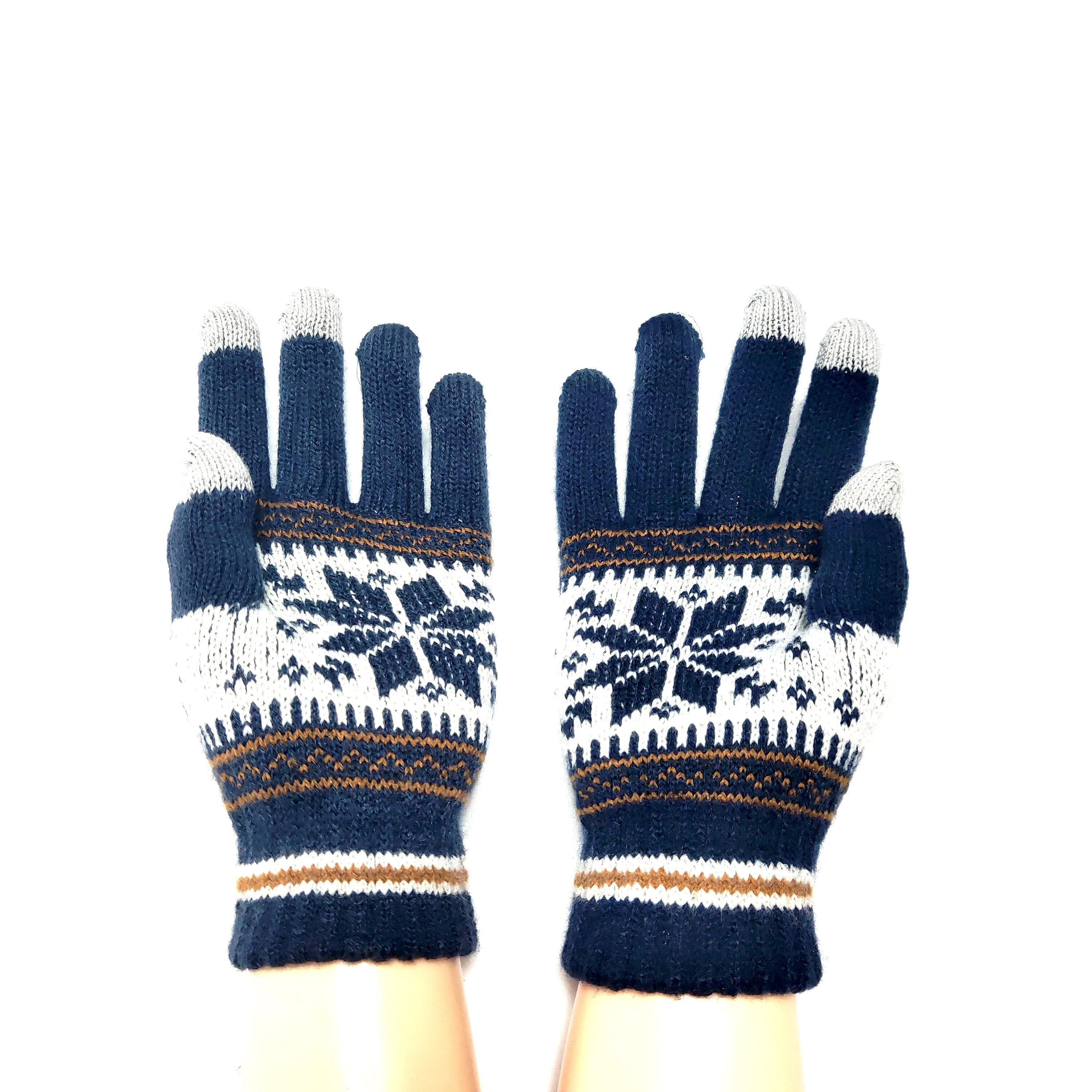 
Best price quality Acrylic Knitted Jacquard pattern fashion funky warm winter Magic Gloves 