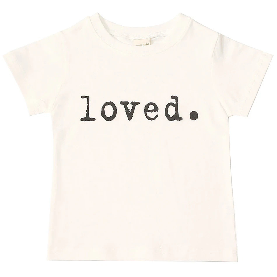 

2021 Summer Kids T-shirt For Girl Toddler Infant Boy Clothes Short Sleeve Cotton Tops Tees Fashion Letter Printed White T-Shirts