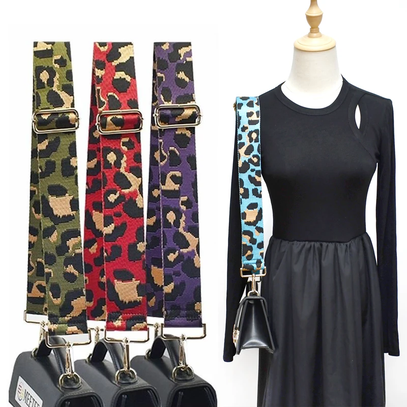 

Meetee B-S254 5cm Adjustable Colorful Leopard Handbag Accessories Shoulder Webbing Bag Straps