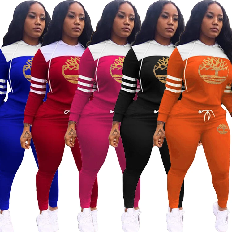 

Casual Ladies Tracksuit Jogging Hooded Tops Pants Bodycon Plus Size Spring Women 2 Piece Set, Picture