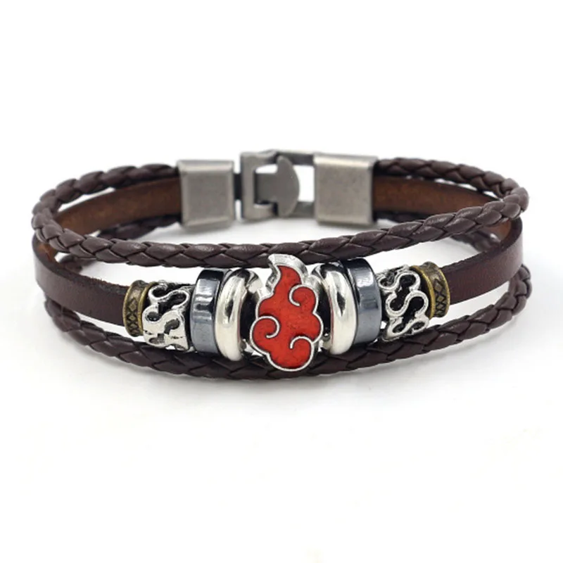 

Knit Bracelet With Wooden Eye Cloud Sign Alloy Plate Cosplay Costumes Accessories Props Bracelets AYB036, As the pictures