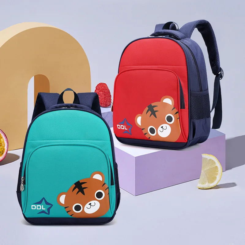 

Hot Sell customized 3-6-year-old children's printable logo cute little tiger load reduction spine protection schoolbag, Customized color