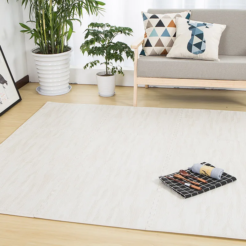 

Interlocking Printed Wood Grain EVA Foam Mats Protective Floor Tiles Exercise Play Mat for Kids Room Parlor Bedroom Home