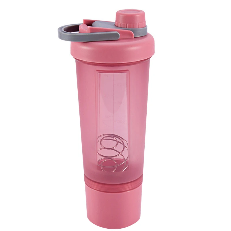 

Blender water bottle plastic eco friendly protein powder shaker cup with compartment matte sport fitness bottles, Customized color accept