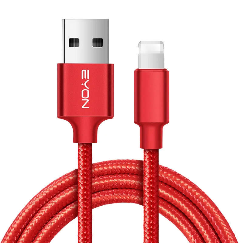 

2021 new 3A High Quality Nylon Original Factory manufacture usb charging cables for iphone 7 8 X XS 12, Red black