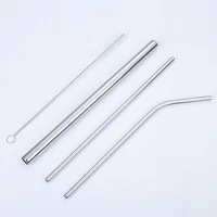 

Wholesale mirror long stainless steel recyclable silver straw with bags