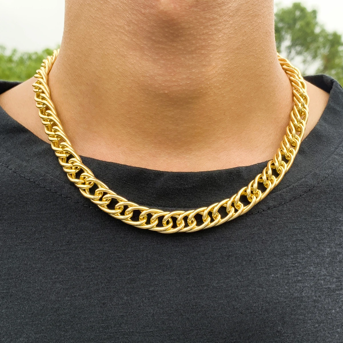

SHIXIN Hip Hop Link Chain Luxury Necklaces Factory Wholesale Punk Jewelry Necklace Adjustable Personalized Necklace for Men Wome
