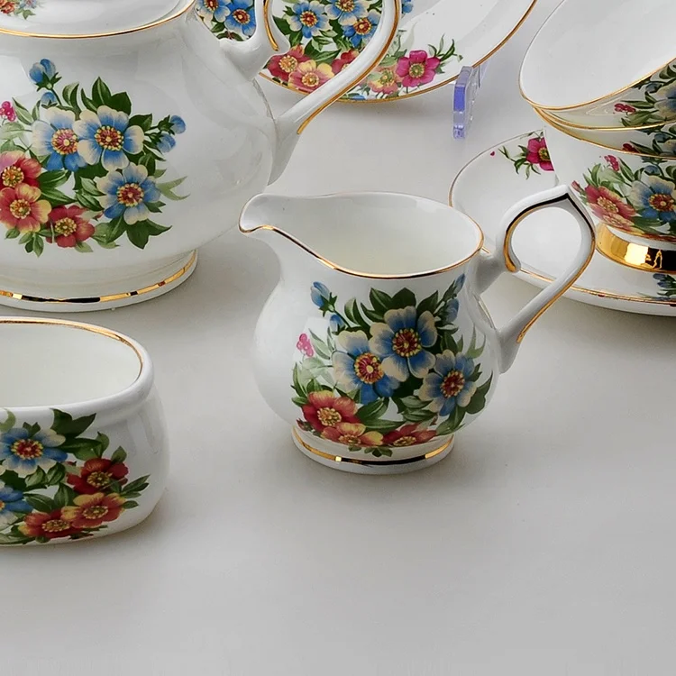 golden rim coffee set tea set
