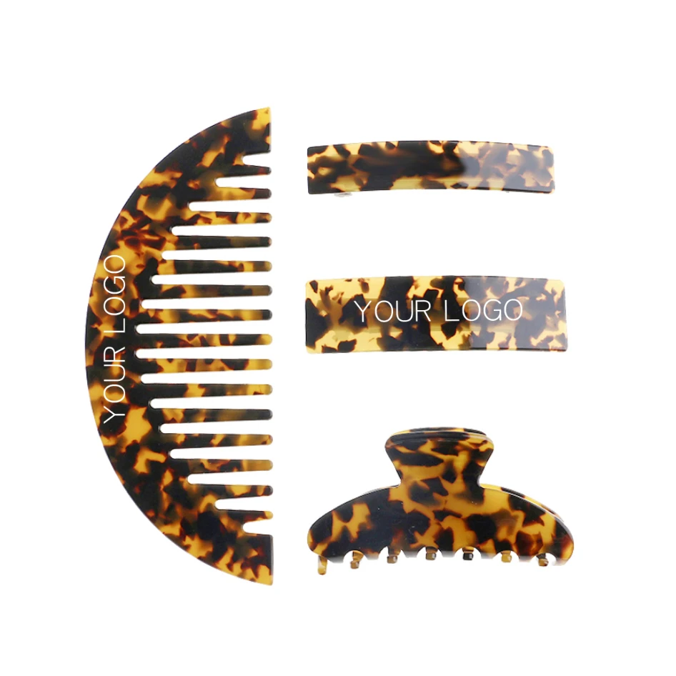 

Hair Comb Cutting Anti-static acetate barrettes claws wide tooth comb accessories set