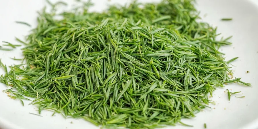 Hand chopping fresh dill leaves
