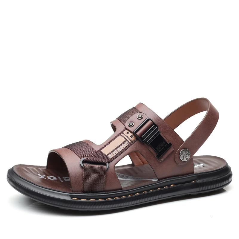 

Genuine Leather Sandals Men Summer Classic Beach Men's Shoes Soft Sole Breathable Sandals Men