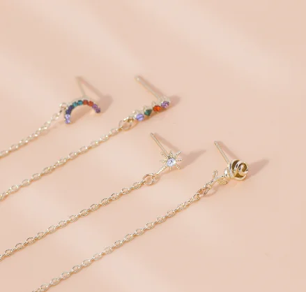 4Pcs/Set Boho Rhinestone Rainb
