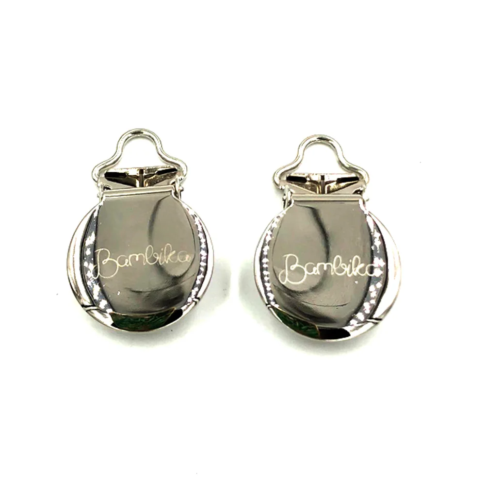 Wholesale Round Metal Pacifier Clip Stainless Steel Baby Pacifier Clip