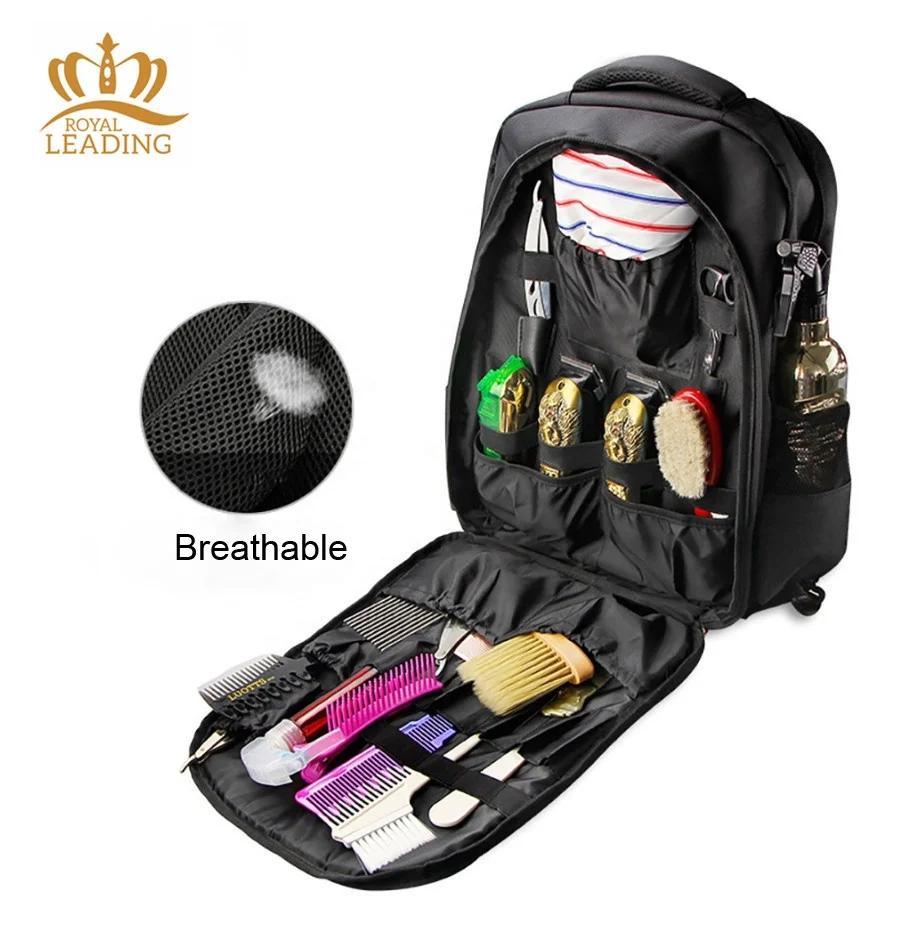 

High Quality Black Barber Backpack Waterproof Barber Travel Tool Bag, Black / customized
