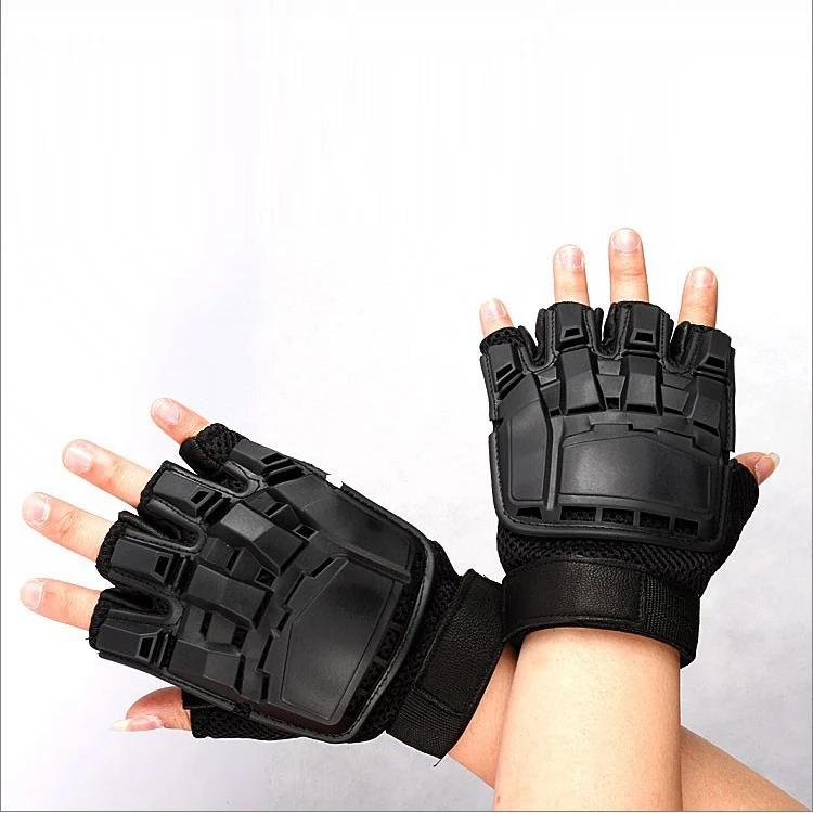 

Professional Factory Scientific Design Anti Slip Leather Gloves Motorcycle Half Finger, Black