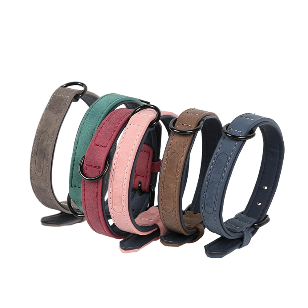 

Manufacturer Colorful Comfortable Climbing PU Pet Collar Durable Leather Metal Buckle Big Dog Collar