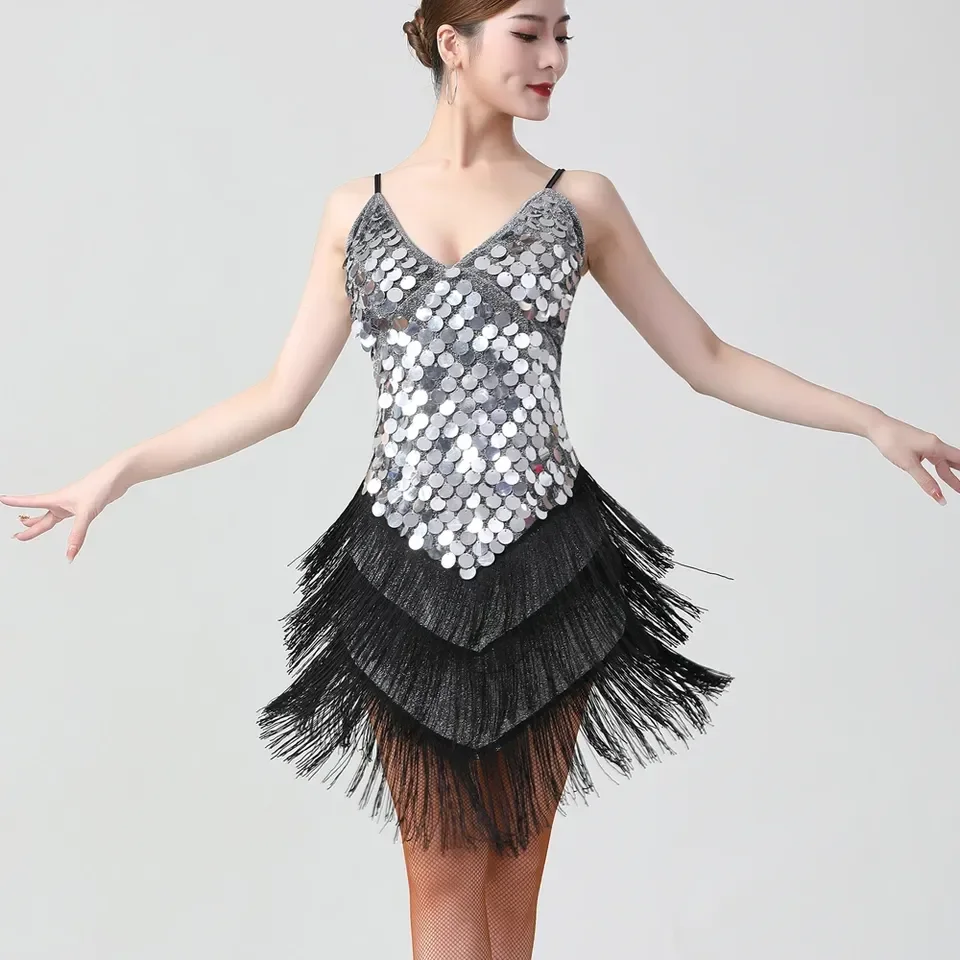 1920s Charleston Flapper Fringe Sequin Dress