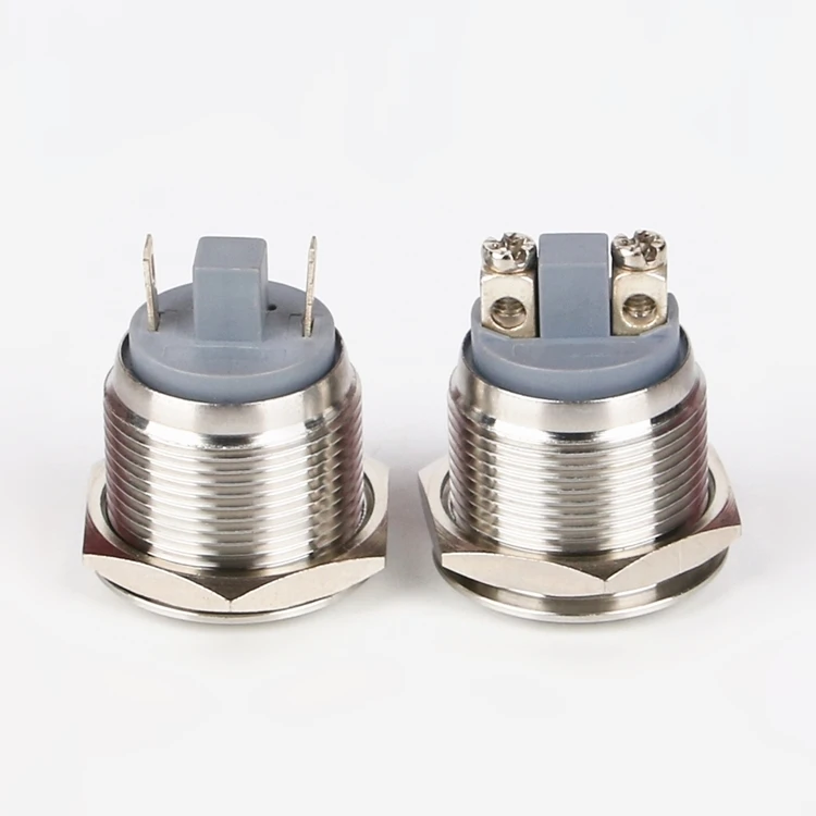 

19mm metal stainless steel momentary push button switch with soldering or screw pin without led