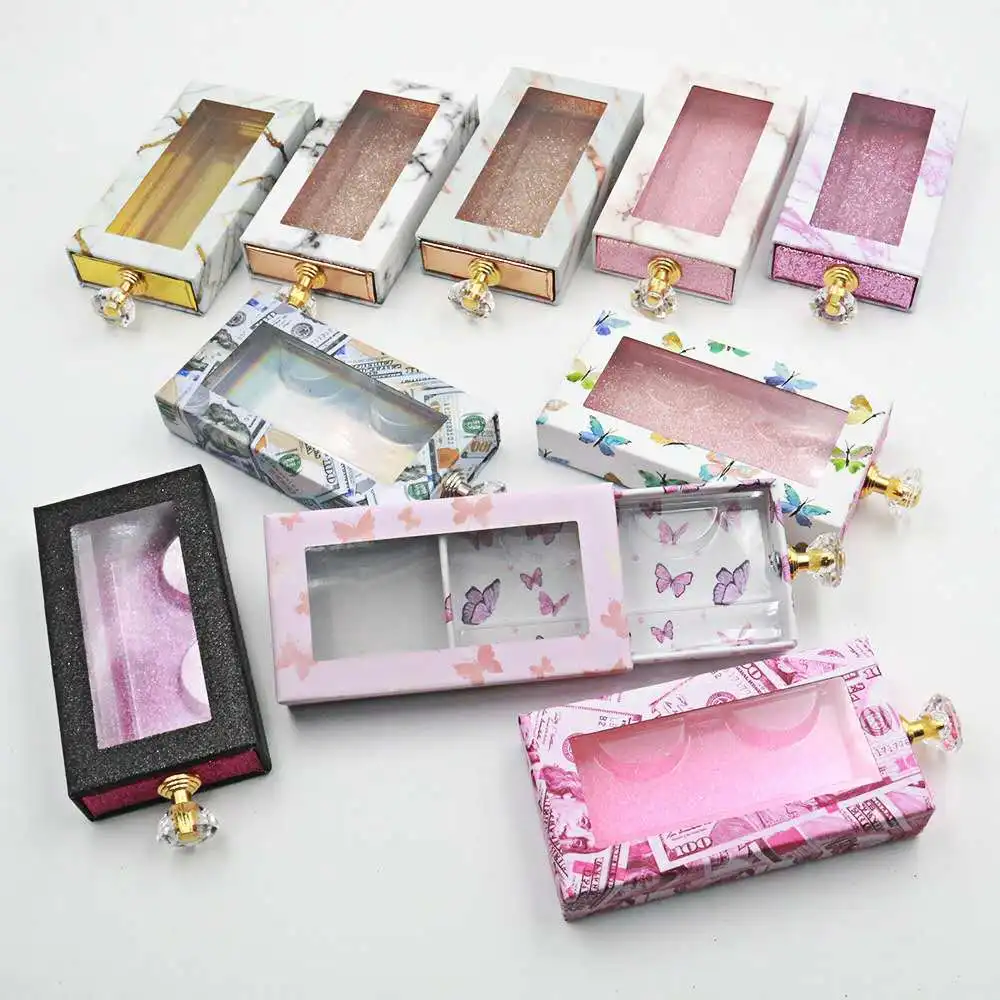 

lashes3d wholesale vendor 25mm private label lash cases butterfly eyelash packaging box with diamond handle lashpackaging