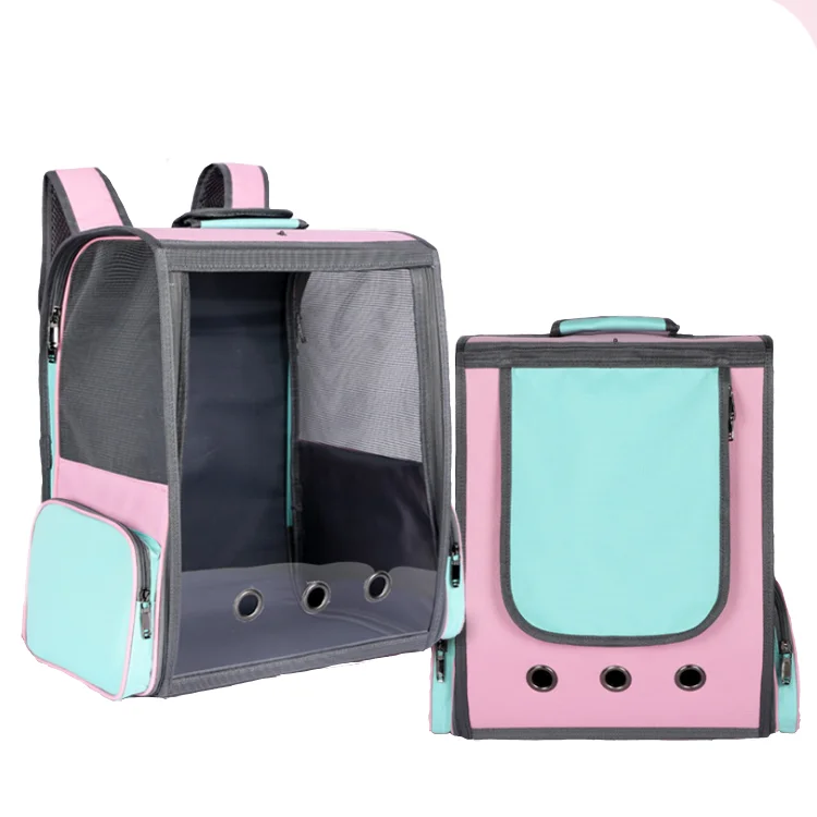 

cat pet bag oxford cloth expandable pet carriers of travel backpack pet bag, Black
