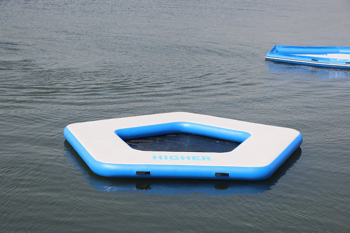 Pentagonal floating dock during testing