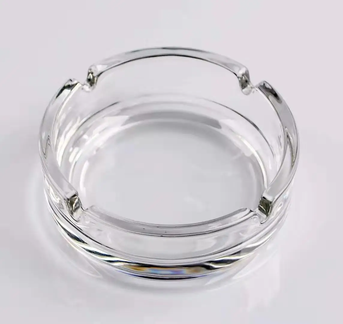 

Wholesale High Quality Round Luxury Crystal Glass Ashtrays For Business Gift, Transparent