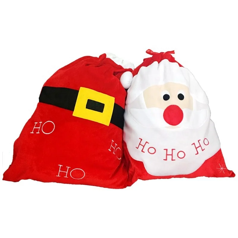

New Christmas Ornament Decorations Home Family Indoor Cute Red Velvet Santa Gift Package Bags, Colorful