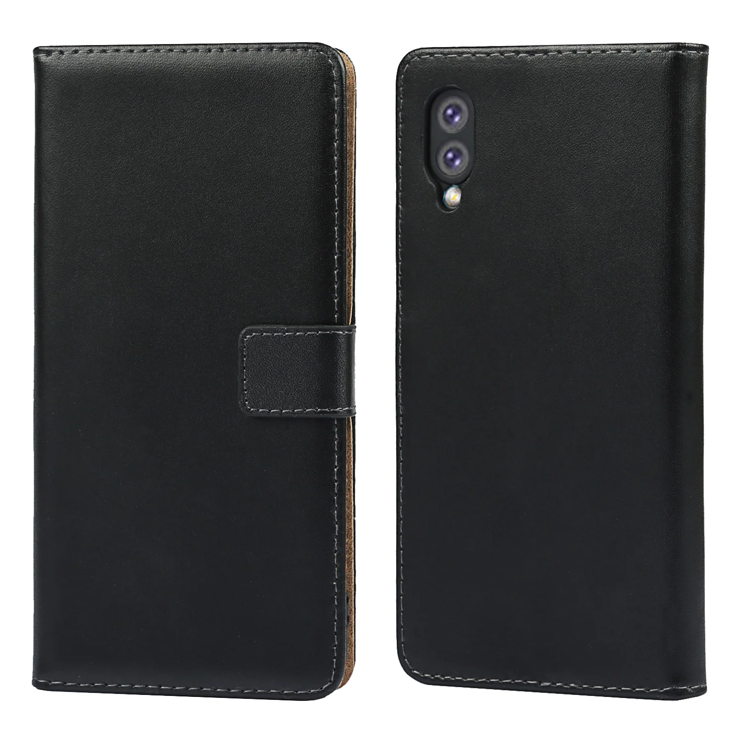 

Newest Fashion Genuine Leather Wallet Case For Samsung Galaxy A02/M02 With Stand Card Slots, As pictures