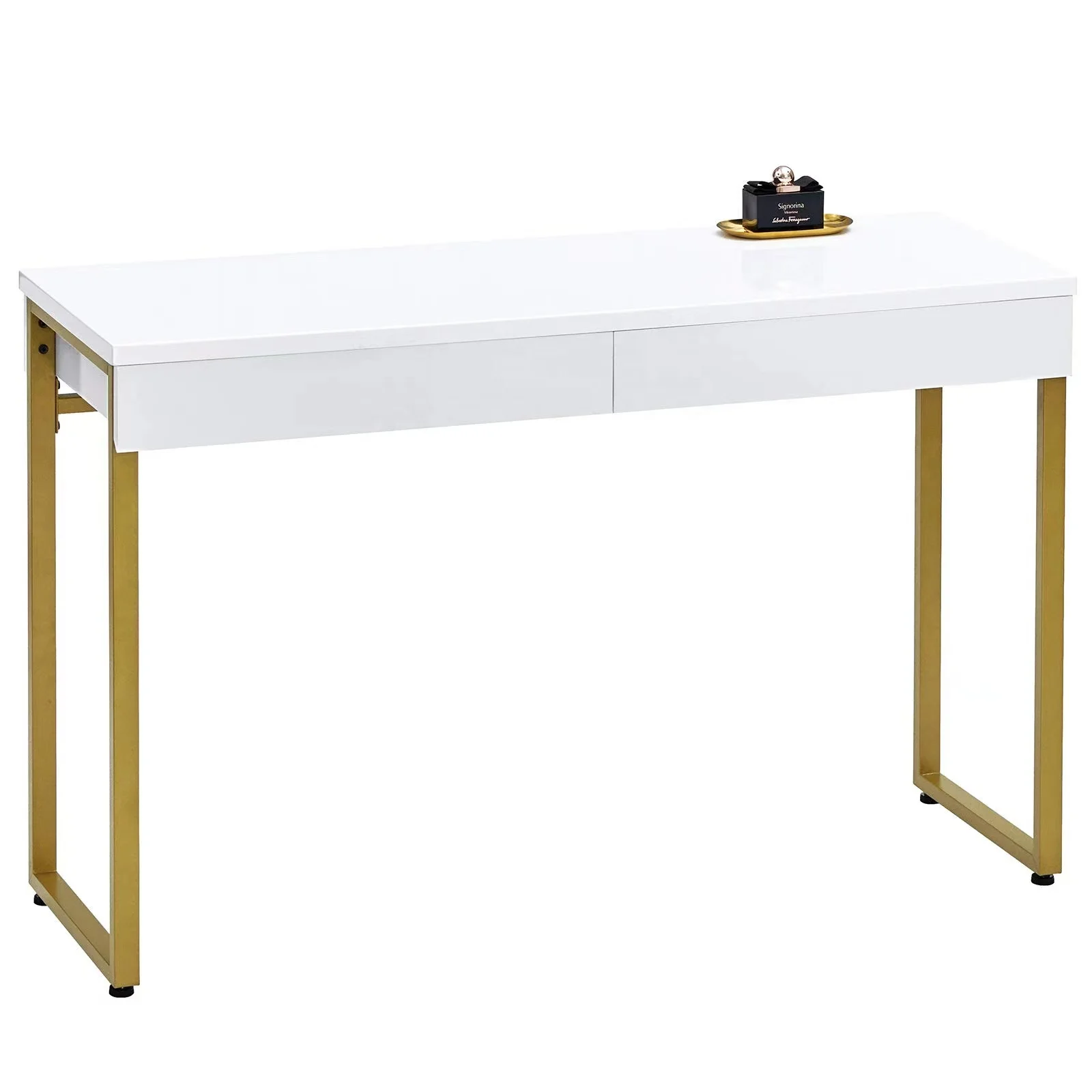 

Table de manicure et-pedicure for beauty salon Gold nail desk ready to ship Portable manicure table ready to ship, Optional