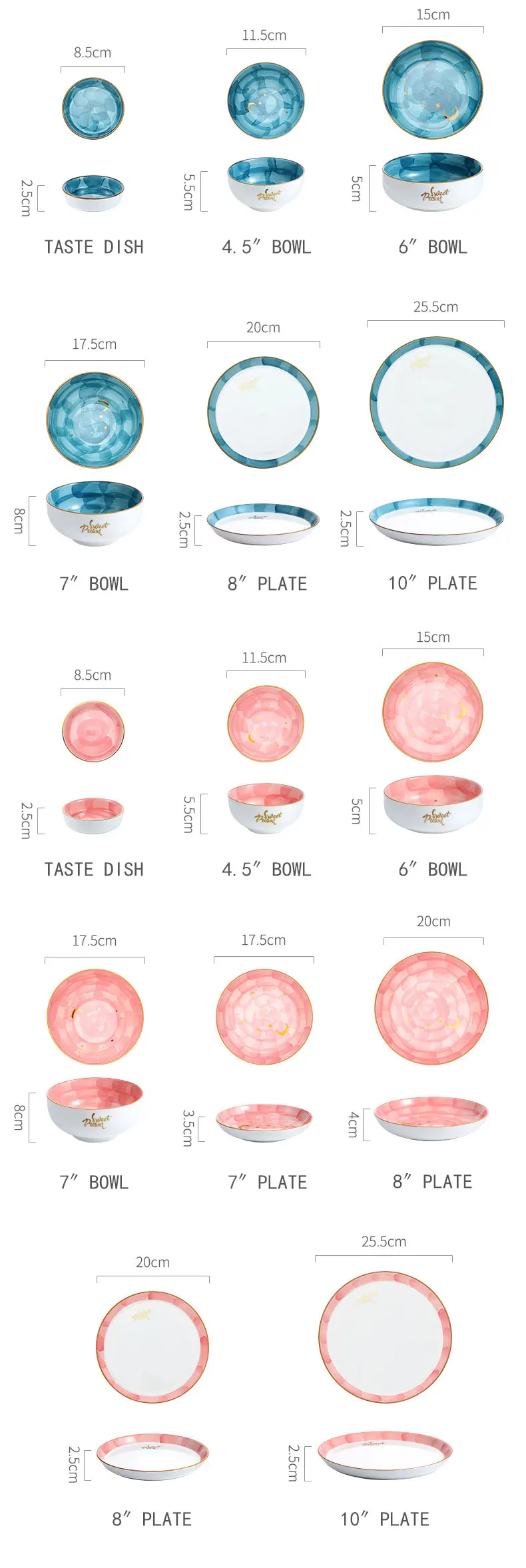 Colorful Fine Kitchenware Ceramic Painting Dinnerware Sets For Home Restaurant