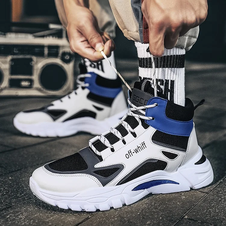 

High Quality Fashion Comfort Lace-up Men Sneakers Breathable Sport Shoes Flying Men Shoes Sports, Purplish blue,pink grey,black,dark blue