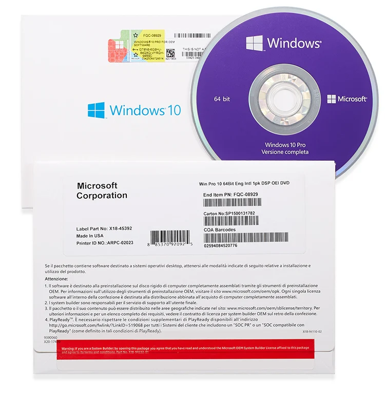 

Free shipping Windows 10 Home Pro OEM 64-Bit OS French Operating System Software