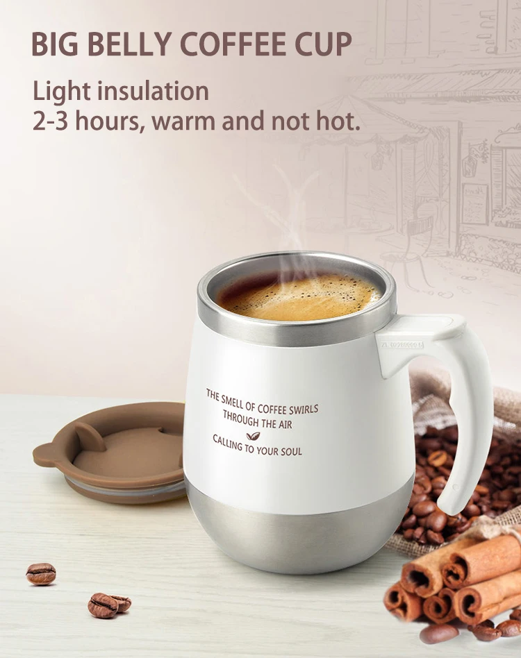 Cup Thermo Mug With Hot Coffee Vacuum Built in Stainless Steel Suction Labeling Machine Waterproof Led Thermos