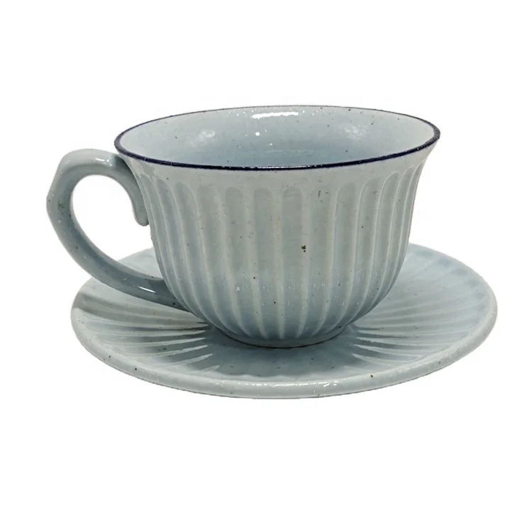 

Amazon supply China supplier light blue modern porcelain coffee cup and saucer ceramic coffee mugs, As picure or customized