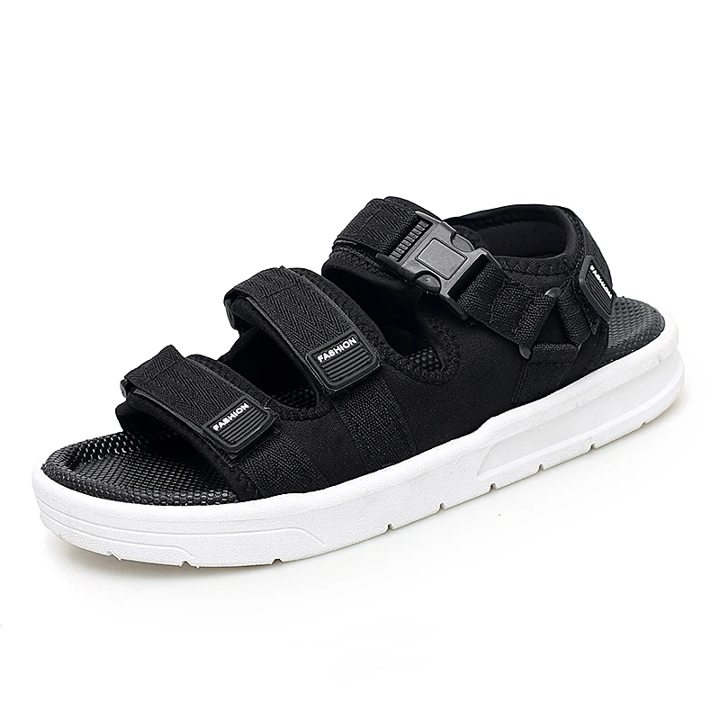 

men's open toe casual beach shoes fashion flat sandals beach shoes size 39-45#, Black,customized