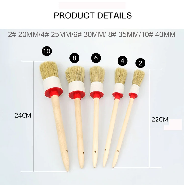 Multipurpose high quality auto small hand detail cleaning brush set