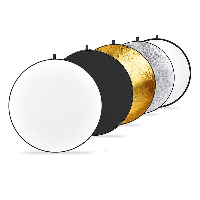 

Godox 43 Inch 110cm Collapsible 5-in-1 Multi-Disc Photo Photography Reflector With Bag For Studio and Outdoor Photography, Translucent, silver, gold, white, black