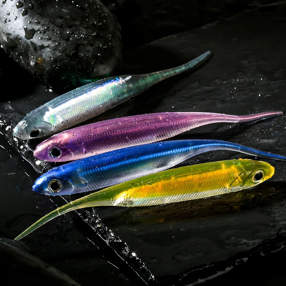 

Free sample 6Pcs/lot 3D Rainbow Fish Artificial Lures 2.7g/78mm Attraction Fishing Soft Bait fish lure