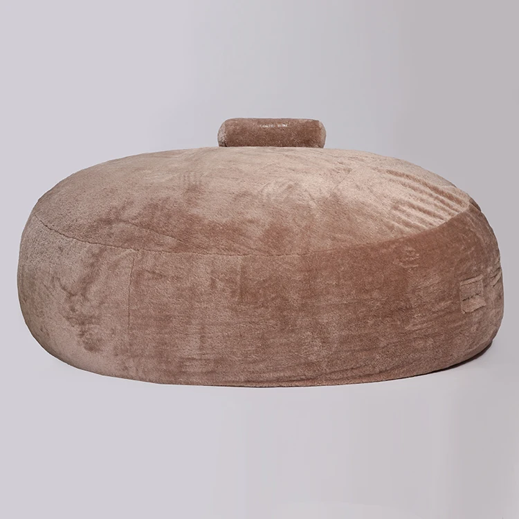 Foam Sac Custom Sherpa Light Grey Oversize 9ft 7ft 6ft Round Faux Fur